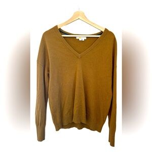 GUC Boden Cashmere V-neck Relaxed Sweater Pull Over Smoked Topaz Size 8
